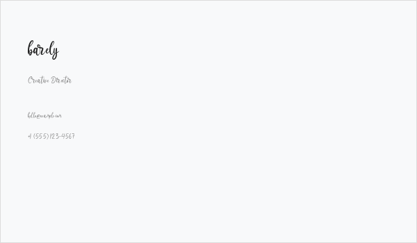 barely Business Card