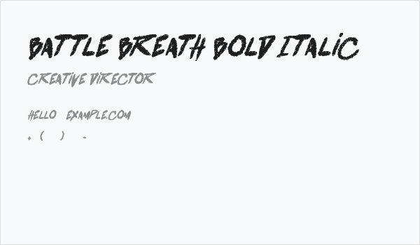 battle breath Bold Italic Business Card