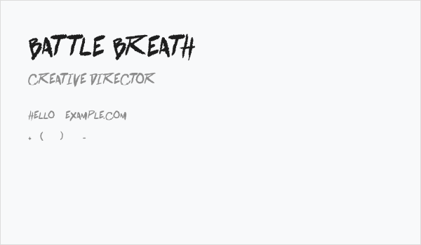 battle breath Business Card