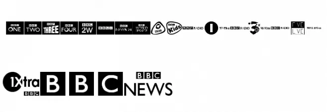 BBC TV Channel Logos Schriftart Groß