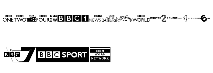 BBC TV Channel Logos フォント 小文字