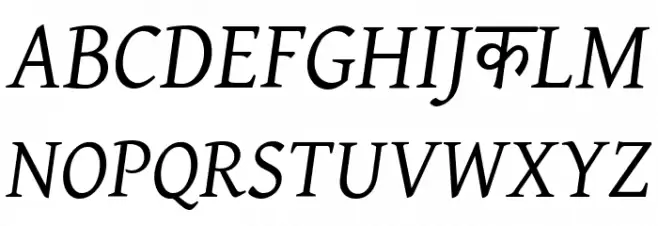 BBT-Italic Caratteri MAIUSCOLE