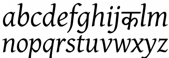 BBT-Italic Caratteri MINUSCOLO