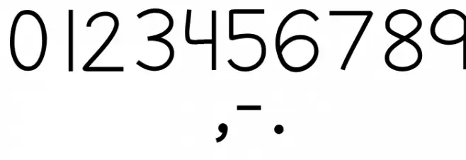 BCNumbers Font Alte caractere