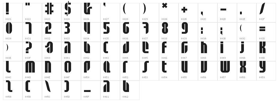 BD Alm Character Map