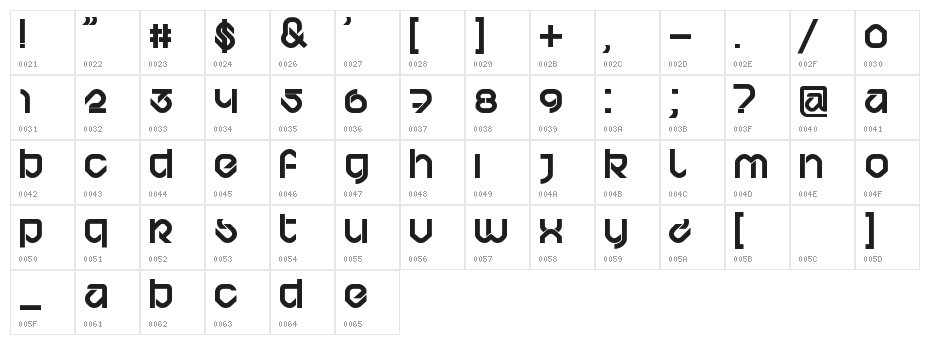 BD Bardust Character Map