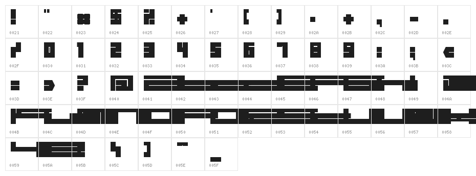 BD BillDing Long Character Map
