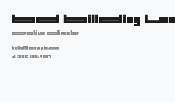 BD BillDing Long Business Card