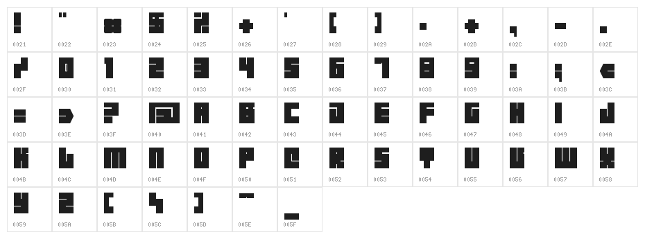 BD BillDing Character Map