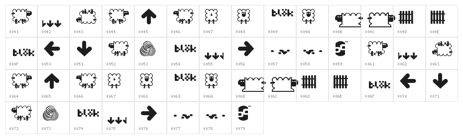 BD Flossy Character Map