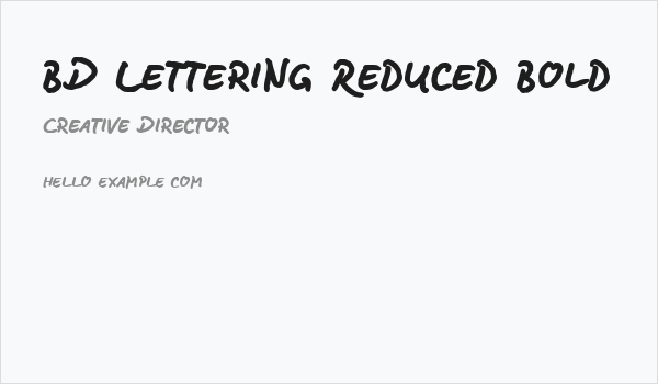 BD Lettering Reduced Bold Business Card