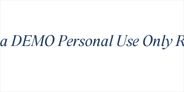 BD Megalona DEMO Personal Use Only Regular Italic Logo