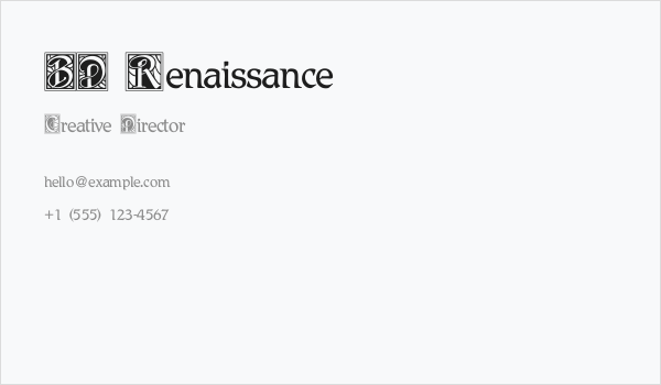 BD Renaissance Business Card