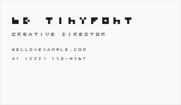 BD TINYFONT Business Card