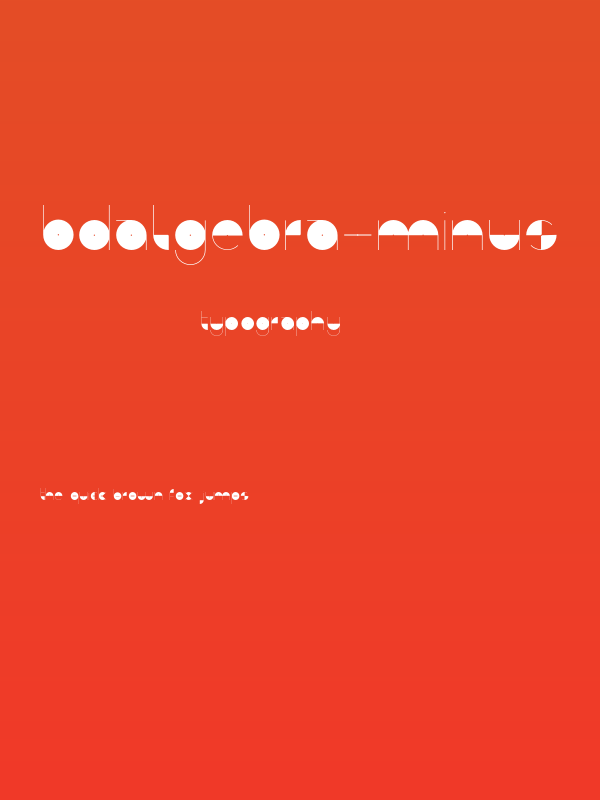 BDAlgebra-Minus Poster