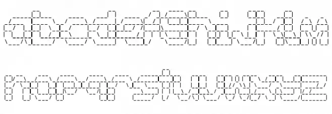 BDAsciiMax Schriftart Kleinbuchstaben
