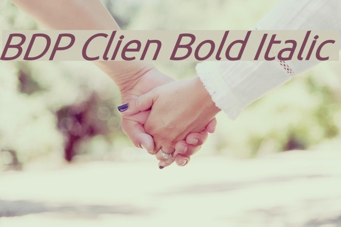BDP Clien Bold Italic Font examples