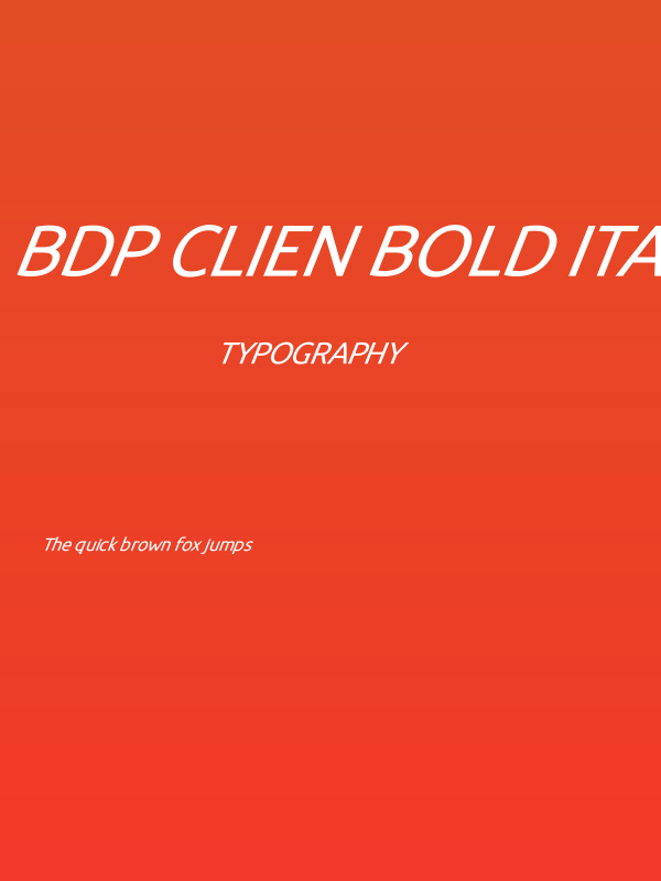 BDP Clien Bold Italic Poster