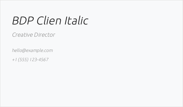 BDP Clien Italic Business Card