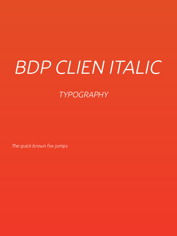 BDP Clien Italic Poster