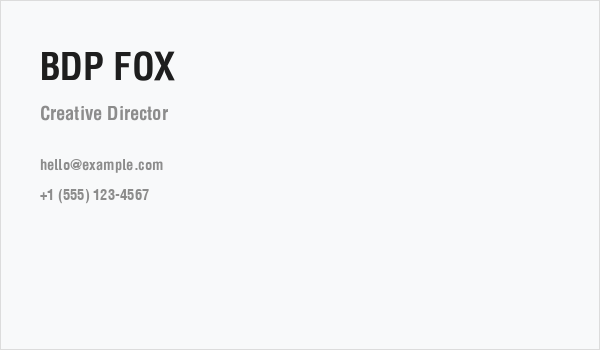 BDP FOX Business Card