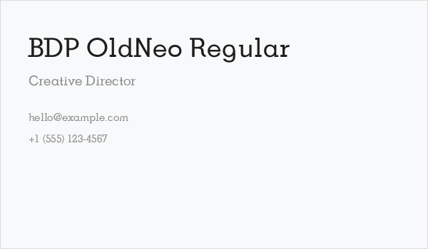BDP OldNeo Regular Business Card
