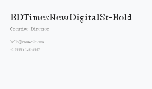 BDTimesNewDigitalSt-Bold Business Card