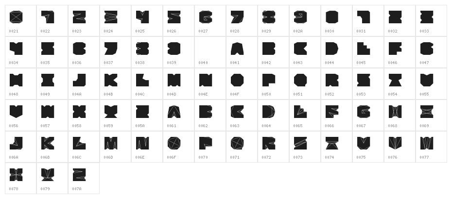 BDUnfold Character Map