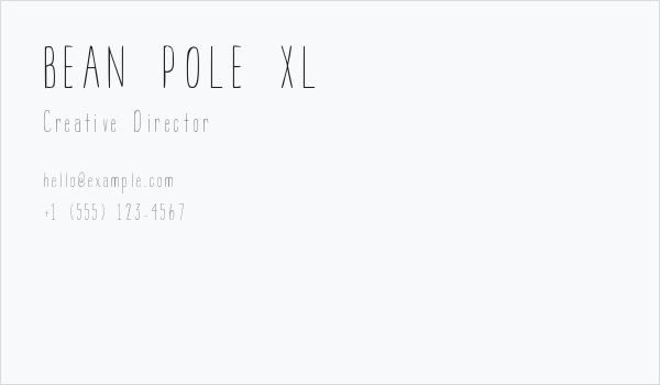 BEAN POLE XL Business Card