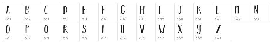 BEARHUGSBYRATTICSASSIN-Regular Character Map