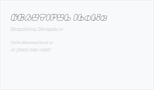 BEAUTIFUL Italic Business Card