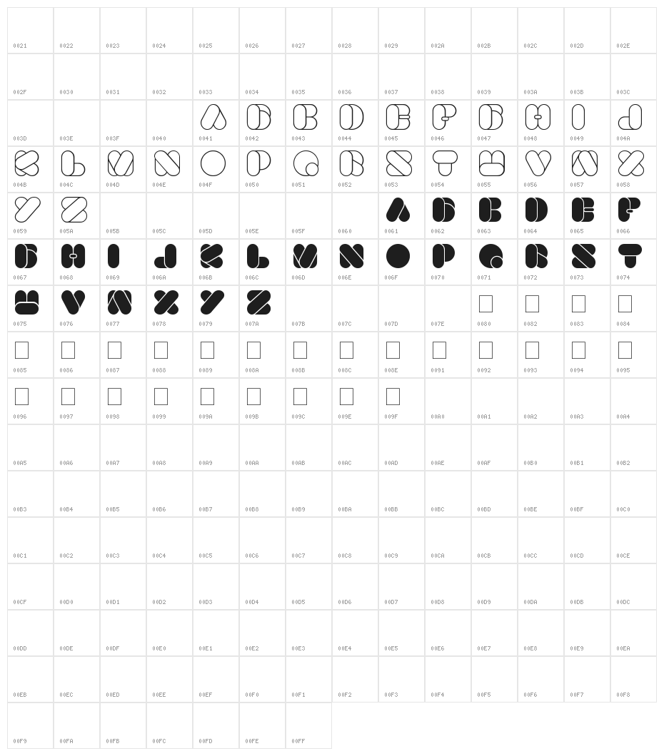 BEAUTIFUL Character Map