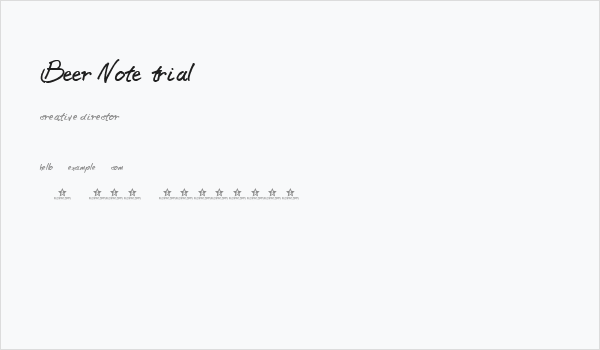 BEER NOTE  TRIAL Business Card