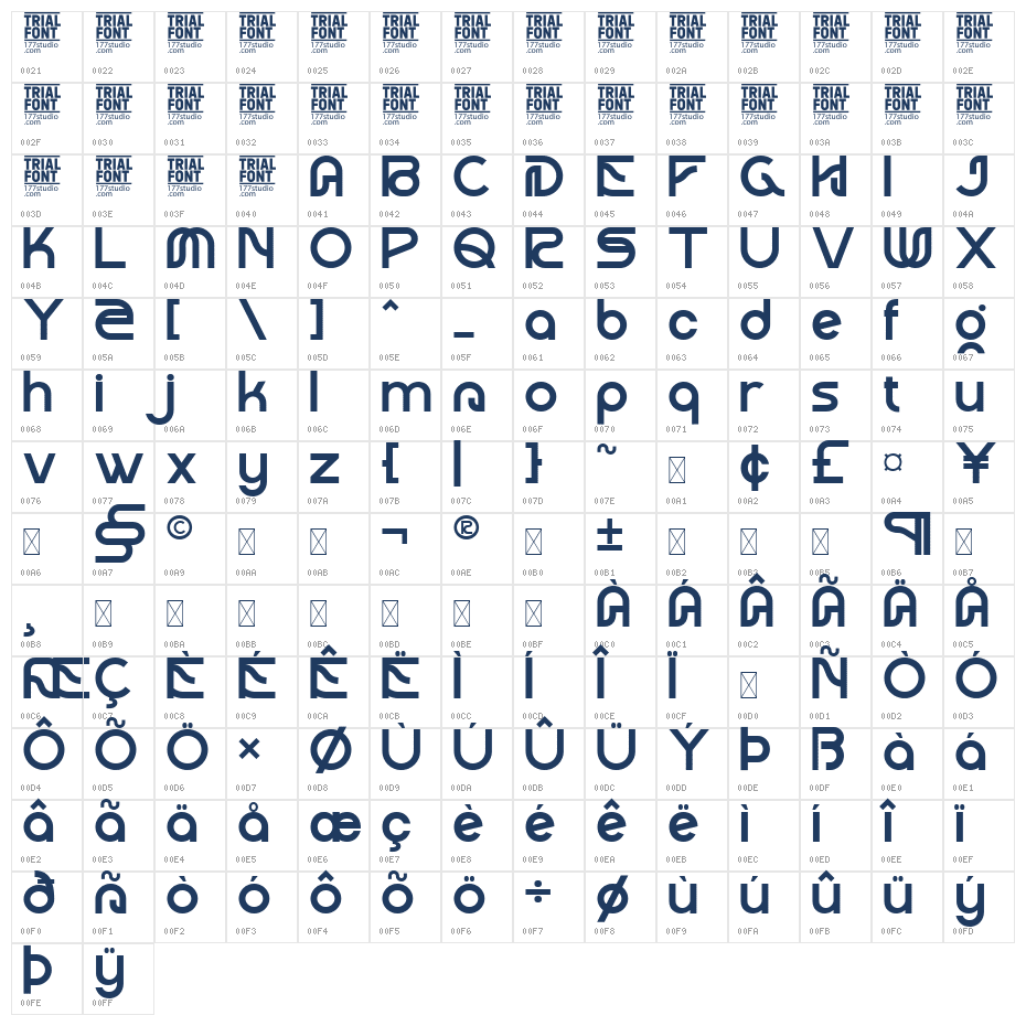 BEFORE CAUSING DEMO REGULAR Character Map