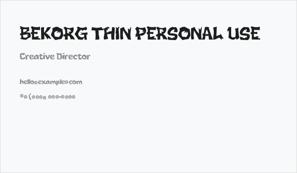 BEKORG THIN PERSONAL USE Business Card
