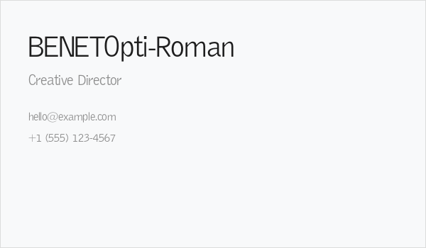 BENETOpti-Roman Business Card
