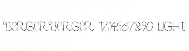 BERGERBERGER 1234567890 Light  フリーフォントのダウンロード