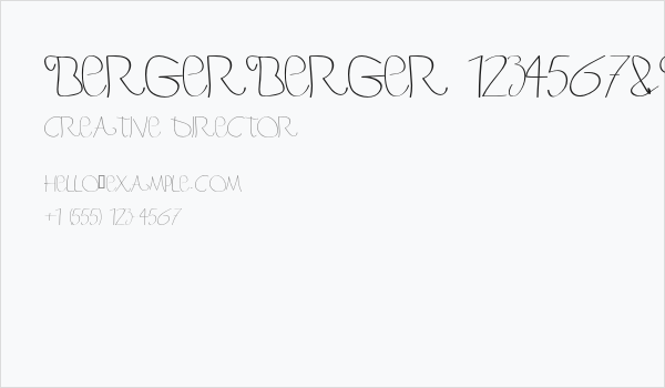 BERGERBERGER 1234567890 Light Business Card