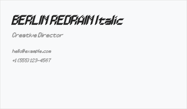 BERLIN REDRAIN Italic Business Card