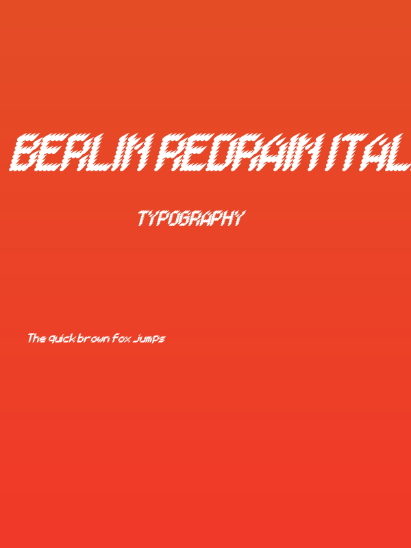 BERLIN REDRAIN Italic Poster