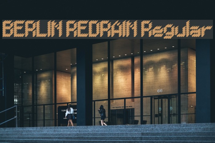 BERLIN REDRAIN Regular Font examples