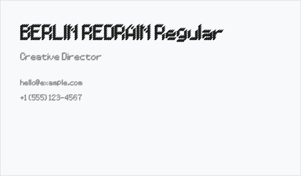 BERLIN REDRAIN Regular Business Card