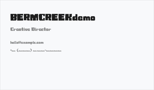 BERMCREEKdemo Business Card