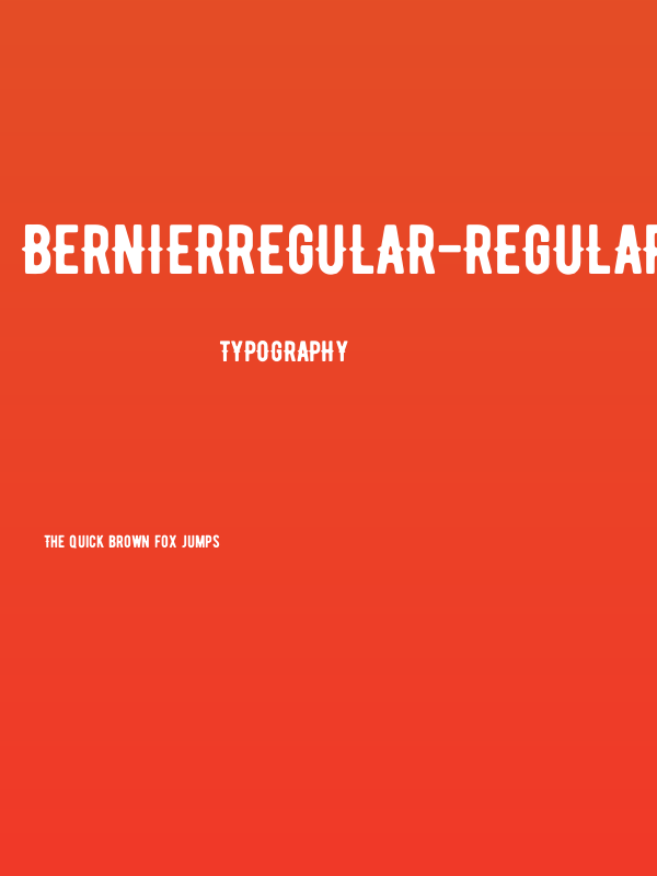 BERNIERRegular-Regular Poster