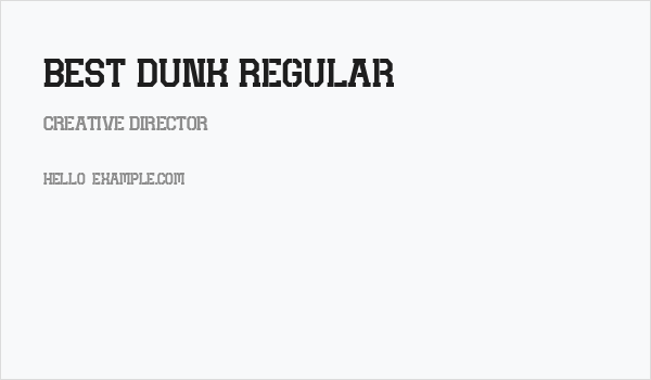 BEST DUNK Regular Business Card