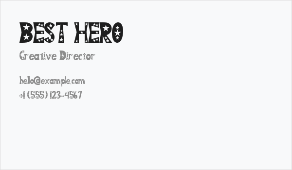 BEST HERO Business Card