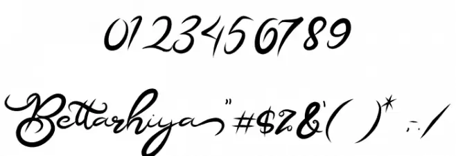 BETTARHIYA DEMO Font OTHER CHARS