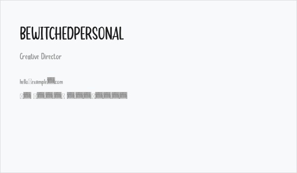 BEWITCHEDPERSONAL Business Card