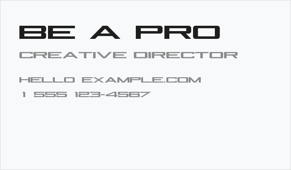 Be A Pro Business Card