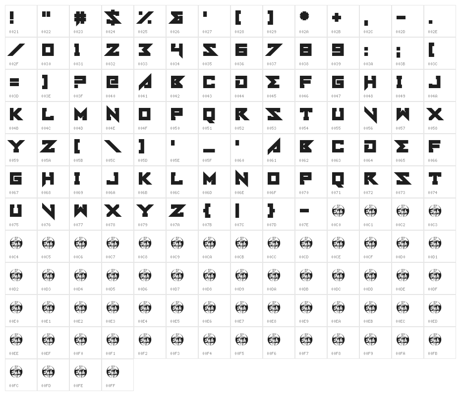 Be A St. Character Map